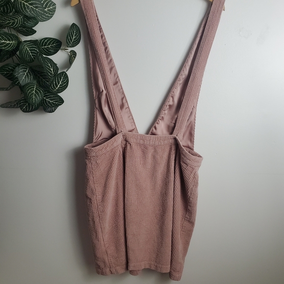 Wild Fable Pink/Blush Corduroy Jumper /Overall Mini Dress Size L - Picture 2 of 8